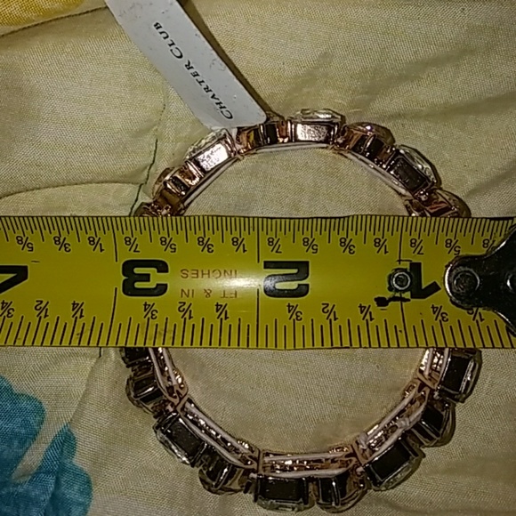 BNWTCharter Club rose Crystal stones stretch brac - Picture 6 of 6